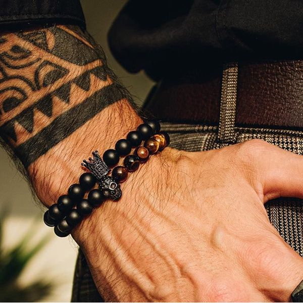 charm bracelets 2pcs/set black matte tiger eye beads bracelet 2021 royal cz crown steel skull sets for men fashion jewelry gift, Golden;silver
charm bracelets 2pcs/set black matte tiger eye beads bracelet 2021 royal cz crown steel skull sets for men fashion jewelry gift, Golden;silver