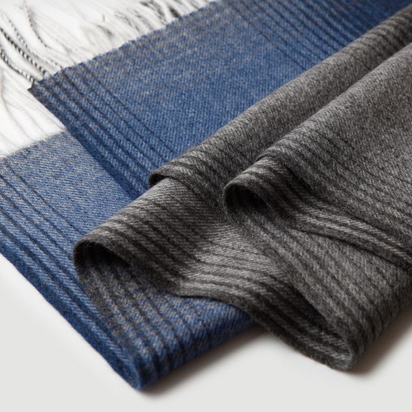 men 100% cashmere scarf luxury winter soft keep warm gradient plaid inner mongolia pure natural cashmere wool shawl, Blue;gray
men 100% cashmere scarf luxury winter soft keep warm gradient plaid inner mongolia pure natural cashmere wool shawl, Blue;gray