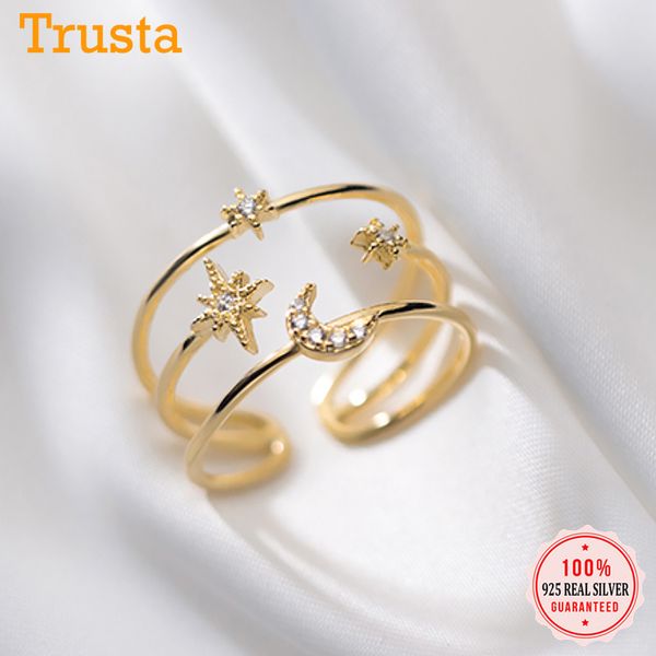 cluster rings trustdavis real 925 sterling silver 3 layer star moon dazzling cz adjustable for women wedding party s925 jewelry da1510, Golden;silver
cluster rings trustdavis real 925 sterling silver 3 layer star moon dazzling cz adjustable for women wedding party s925 jewelry da1510, Golden;silver