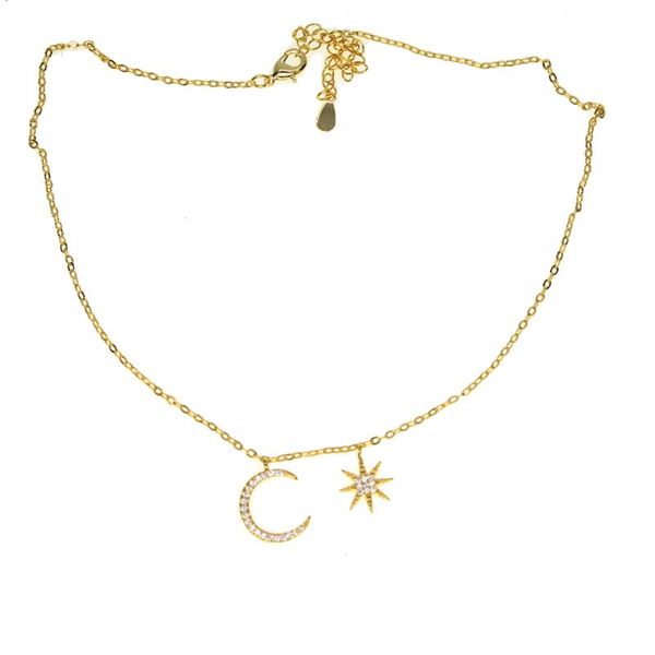 chains fashion trendy jewelry cz paved moon star choker necklace gift for women girl wedding, Silver
chains fashion trendy jewelry cz paved moon star choker necklace gift for women girl wedding, Silver