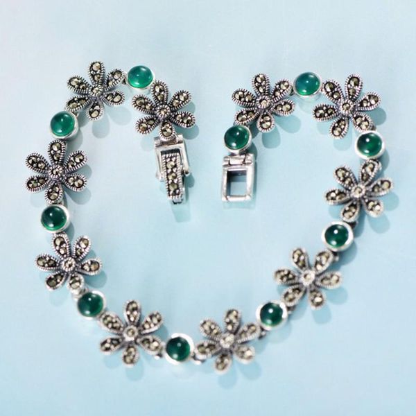 new s925 pure silver style flowers green agate woman bracelet fashion ladies wild bracelet, Golden;silver
new s925 pure silver style flowers green agate woman bracelet fashion ladies wild bracelet, Golden;silver