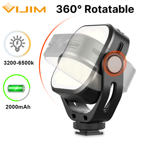 flash heads vijim vl66 360° rotatable led video light with cold shoe built-in 2000mah battery 3200k-6500k fill camera pography
flash heads vijim vl66 360° rotatable led video light with cold shoe built-in 2000mah battery 3200k-6500k fill camera pography