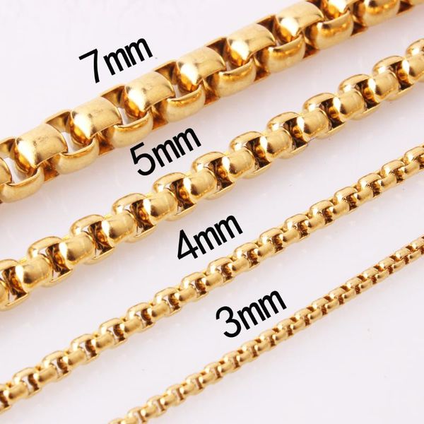 wholesale 3/4/5/7mm wide necklace for women men stainless steel gold color box chain women's necklace 16-32", Silver
wholesale 3/4/5/7mm wide necklace for women men stainless steel gold color box chain women's necklace 16-32", Silver