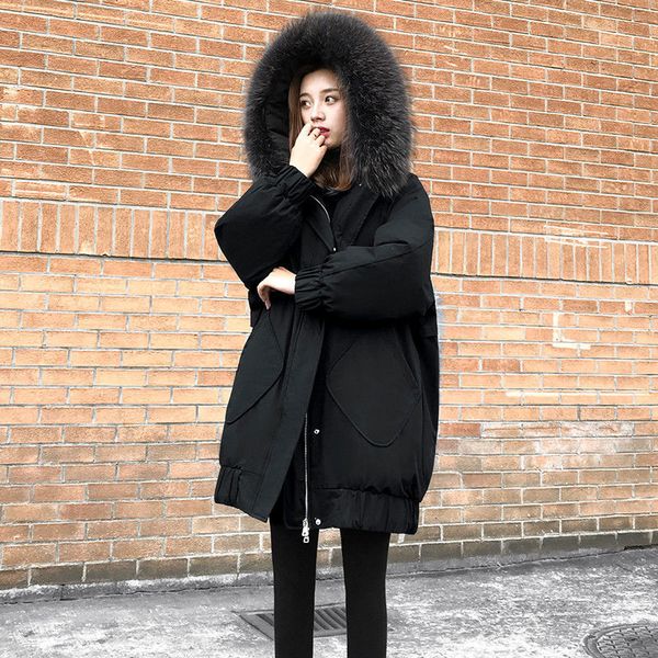 2020 new winter women korean big natural fur collar white duck down jacket lady thick warm coat hooded long oversize parkas s131, Black
2020 new winter women korean big natural fur collar white duck down jacket lady thick warm coat hooded long oversize parkas s131, Black