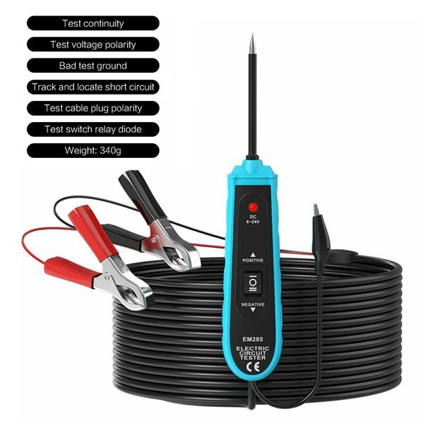 em285 6-24v dc probe car circuit tester car tester electrical system electric circuit automotive test w/ cable
em285 6-24v dc probe car circuit tester car tester electrical system electric circuit automotive test w/ cable
