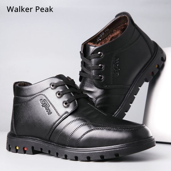 shoes men winter boots business genuine leather ankle high-cotton man snow boots with full fur lining for father walkerpeak, Black
shoes men winter boots business genuine leather ankle high-cotton man snow boots with full fur lining for father walkerpeak, Black