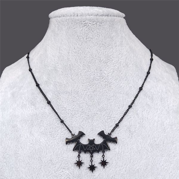 2020 fashion gothic vampire bat stainless steel necklace women star tassel black color chain necklace jewelry collier n4225s03, Silver
2020 fashion gothic vampire bat stainless steel necklace women star tassel black color chain necklace jewelry collier n4225s03, Silver