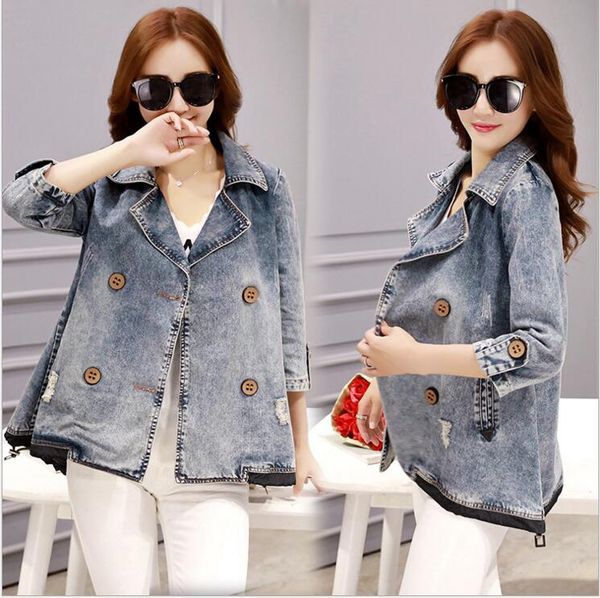 women's jackets good quality arrival 2021 autumn vintage women denim light blue casual loose jeans lady outwear s-3xl j10-1, Black;brown
women's jackets good quality arrival 2021 autumn vintage women denim light blue casual loose jeans lady outwear s-3xl j10-1, Black;brown