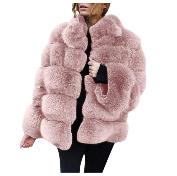 women's fur & faux autumn winter coat women 2021 casual loose fashion solid short female vintage plus size thick furry coats, Black
women's fur & faux autumn winter coat women 2021 casual loose fashion solid short female vintage plus size thick furry coats, Black