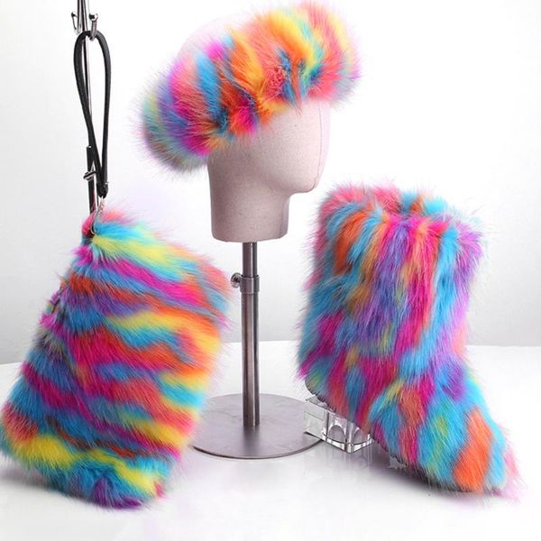 fur boot sets fashion ladies rubber sole plush warm winter shoes womens fancy furry fur boots with headband and bag, Black
fur boot sets fashion ladies rubber sole plush warm winter shoes womens fancy furry fur boots with headband and bag, Black