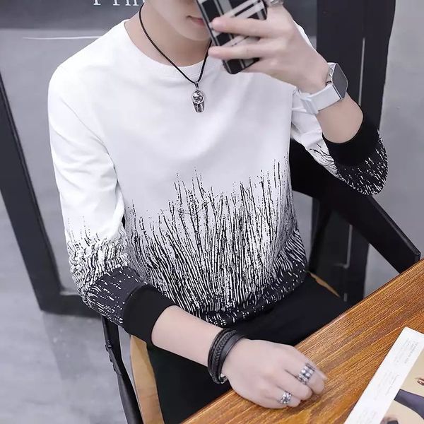 men's t-shirts hoodie korean version of the long-sleeved t-shirt trend in spring and shirt slim autumn clothes on male, White;black
men's t-shirts hoodie korean version of the long-sleeved t-shirt trend in spring and shirt slim autumn clothes on male, White;black