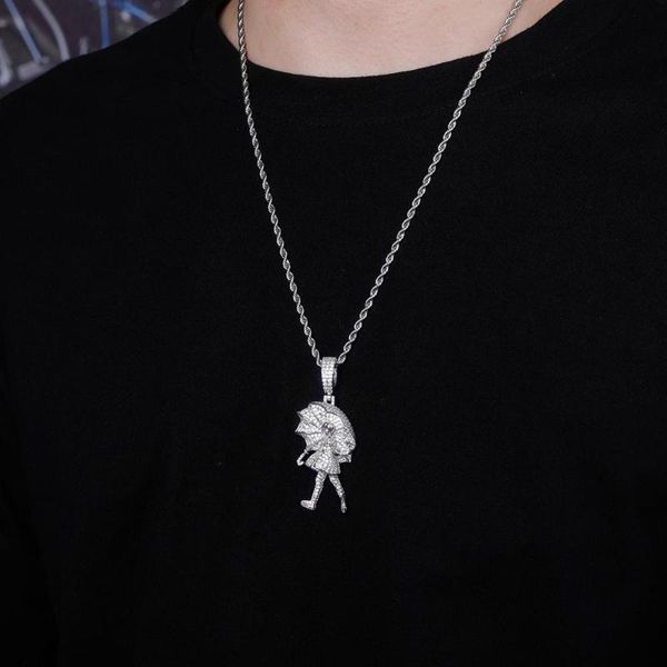 pendant necklaces cross-border girl holding umbrella personality hip-hop copper mosaic zircon necklace wholesale, Silver
pendant necklaces cross-border girl holding umbrella personality hip-hop copper mosaic zircon necklace wholesale, Silver