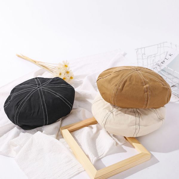 fashion solid color women octagonal cap vintage flat cap spring summer girls cotton stitching berets french retro painter hat, Blue;gray
fashion solid color women octagonal cap vintage flat cap spring summer girls cotton stitching berets french retro painter hat, Blue;gray