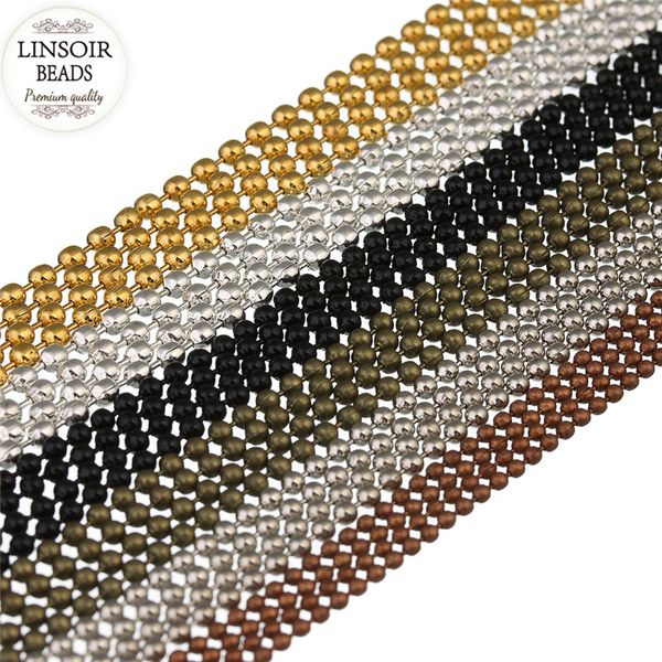 10m/lot 1.2 1.5 2 mm metal ball bead chains bulk black/silver/gold color link chains for diy necklaces bracelets jewelry making
10m/lot 1.2 1.5 2 mm metal ball bead chains bulk black/silver/gold color link chains for diy necklaces bracelets jewelry making