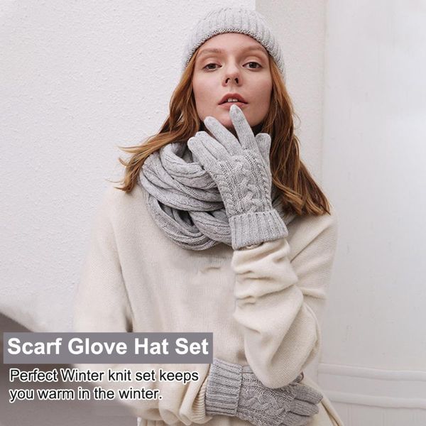 women men gift casual outdoor sports winter warm soft cable knit scarf glove hat set solid snowboarding windproof daily skiing, Blue;gray
women men gift casual outdoor sports winter warm soft cable knit scarf glove hat set solid snowboarding windproof daily skiing, Blue;gray