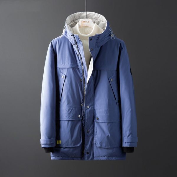 blue functional tooling down jacket men's mid-length trend casual winter stand-up collar big pocket hooded jacket, Black
blue functional tooling down jacket men's mid-length trend casual winter stand-up collar big pocket hooded jacket, Black