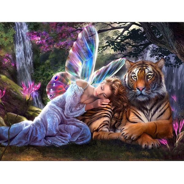 16x20'' frameless romantic beauty and tiger paint by numbers diy oil painting on canvas for decorations
16x20'' frameless romantic beauty and tiger paint by numbers diy oil painting on canvas for decorations