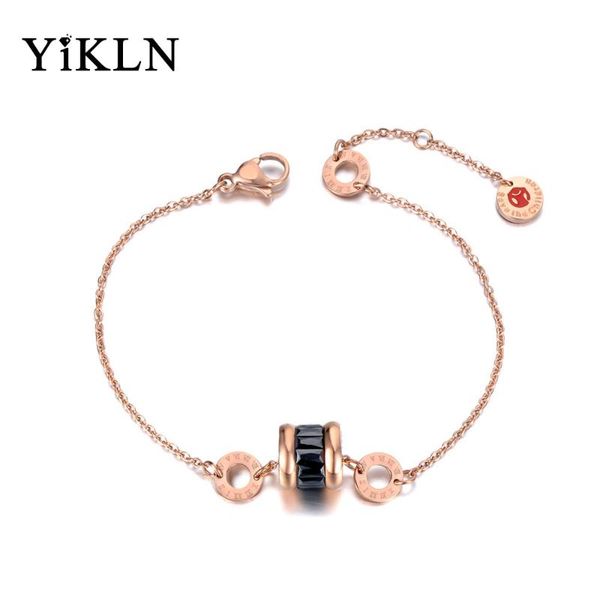 charm bracelets yikln titanium stainless steel black cz crystal roman numerals for women bohemia chain & link bracelet yb19078, Golden;silver
charm bracelets yikln titanium stainless steel black cz crystal roman numerals for women bohemia chain & link bracelet yb19078, Golden;silver