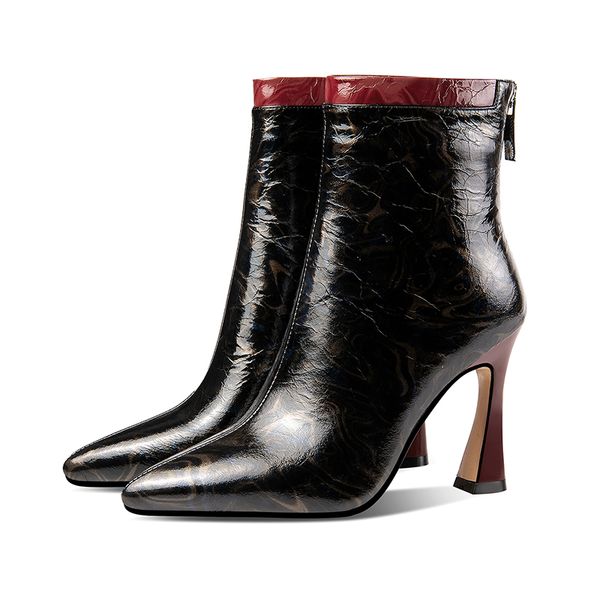 women ankle boots genuine leather poined toe high heels women pumps winter new wedding prom shoes woman, Black
women ankle boots genuine leather poined toe high heels women pumps winter new wedding prom shoes woman, Black