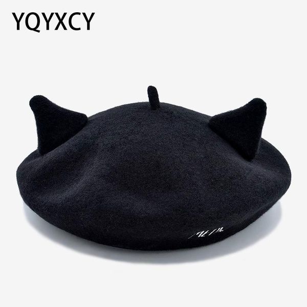 berets black wool beret female winter hats for women girls with ears pure woolen boina feminina flat cap england bone gorro, Blue;gray
berets black wool beret female winter hats for women girls with ears pure woolen boina feminina flat cap england bone gorro, Blue;gray