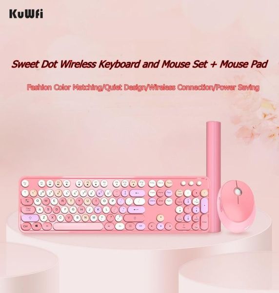 new 3 in 1 kuwfi sweet mixed color retro round keycap 2.4ghz wireless keyboard and mouse set cute girl 104 key design
new 3 in 1 kuwfi sweet mixed color retro round keycap 2.4ghz wireless keyboard and mouse set cute girl 104 key design