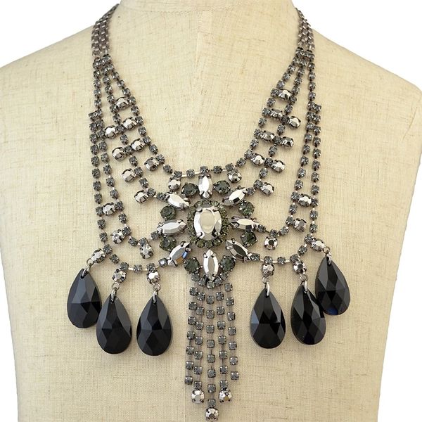 fashion bride weddings crystal flowers tassel necklace for women party diamante rhinestone choker jewelry gifts, Silver
fashion bride weddings crystal flowers tassel necklace for women party diamante rhinestone choker jewelry gifts, Silver