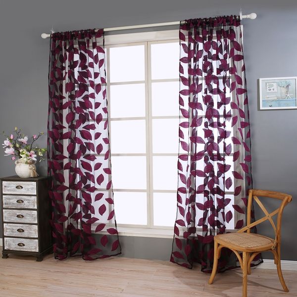 curtain & drapes 3d embroidered leaf pattern polyester material window purple tulle for living room bedroom home decor
curtain & drapes 3d embroidered leaf pattern polyester material window purple tulle for living room bedroom home decor