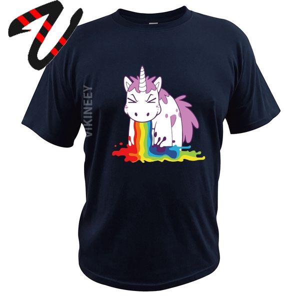 unicorn t shirt rainbow funny spoof 100% 100% premium cotton white black cartoon t-shirt gift eu size