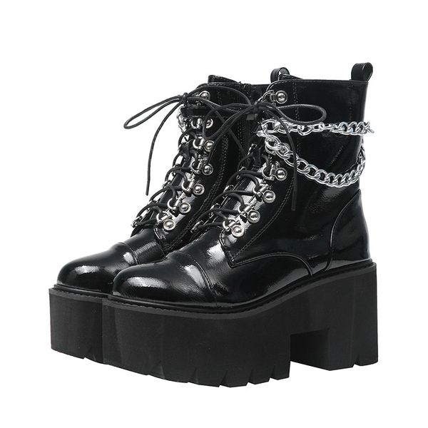 boots trend patent leather gothic black women heel chain chunky platform female punk style ankle zipper
boots trend patent leather gothic black women heel chain chunky platform female punk style ankle zipper