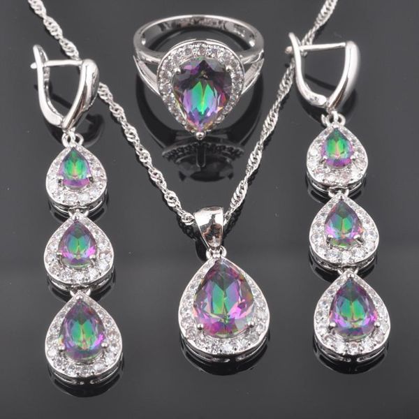 water drop multicolor rainbow zirconia silver color costume jewelry set earrings ring necklace wedding set qz0570
water drop multicolor rainbow zirconia silver color costume jewelry set earrings ring necklace wedding set qz0570