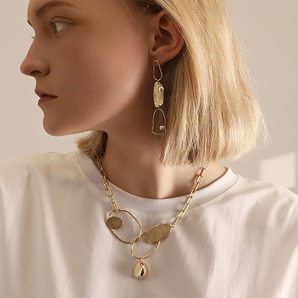pendant necklaces exknl simulated pearl fashion choker women necklace vintage geometric metal chain gold color collar jewelry, Silver
pendant necklaces exknl simulated pearl fashion choker women necklace vintage geometric metal chain gold color collar jewelry, Silver