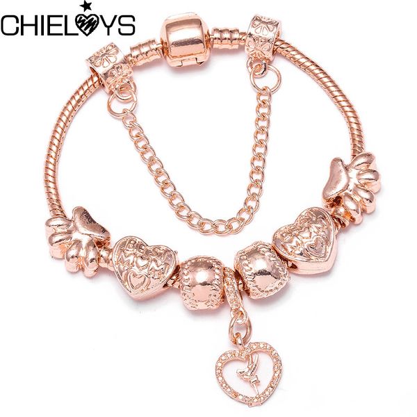 CHIELOYS Jewelry Rose Gold Heart Charm Bracelet With Crystal Beads Bracelets For Women Bangles DIY Jewellery Pulseras, Golden;silver
CHIELOYS Jewelry Rose Gold Heart Charm Bracelet With Crystal Beads Bracelets For Women Bangles DIY Jewellery Pulseras, Golden;silver