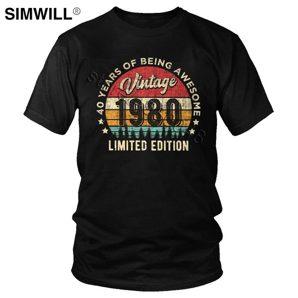 vintage 1980 40 years old awesome 40th birthday t-shirt mens cotton 80s tees retro short sleeved handsome t shirt wholesale gift
vintage 1980 40 years old awesome 40th birthday t-shirt mens cotton 80s tees retro short sleeved handsome t shirt wholesale gift
