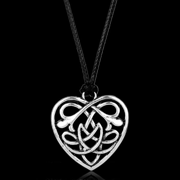 gothic irish knot hollow-out heart pendants charms leather rope chain chain choker necklace for woman accessories, Silver
gothic irish knot hollow-out heart pendants charms leather rope chain chain choker necklace for woman accessories, Silver