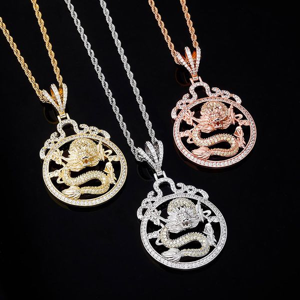vintage chinese dragon hip hop necklaces luxury bling zircon pendant necklaces fashion 18k gold rhodium plated men women designer necklaces, Silver
vintage chinese dragon hip hop necklaces luxury bling zircon pendant necklaces fashion 18k gold rhodium plated men women designer necklaces, Silver