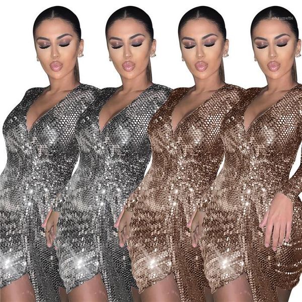 womens designer v neck long sleeve clothing autumn solid color fashion night club women bodycon dresses sequins party dresses, White;black
womens designer v neck long sleeve clothing autumn solid color fashion night club women bodycon dresses sequins party dresses, White;black