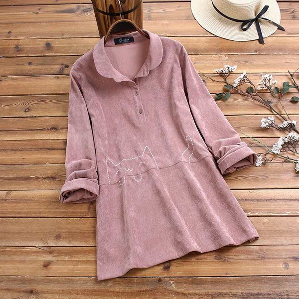 women's blouses & shirts vintage cat embroidery tunic spring corduroy blouse zanzea casual long sleeve 2021 women lapel blusas chemise, White
women's blouses & shirts vintage cat embroidery tunic spring corduroy blouse zanzea casual long sleeve 2021 women lapel blusas chemise, White
