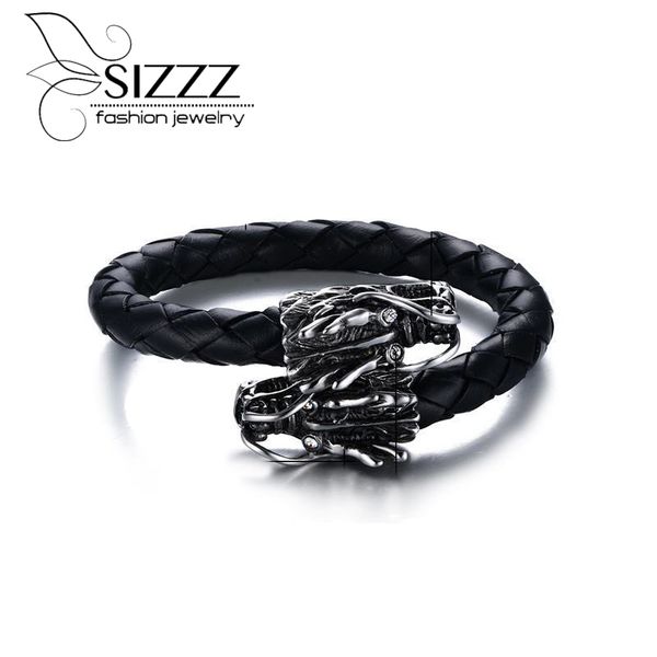 bangle sizzz domineering leading jewelry men's bracelet 17.5cm stainless steel leather for men, Black
bangle sizzz domineering leading jewelry men's bracelet 17.5cm stainless steel leather for men, Black
