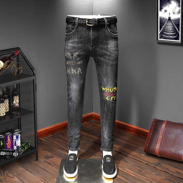 men's fashion embroidery jeans slim straight quality jean stretch pants high street fashion hip hop jeans, Blue
men's fashion embroidery jeans slim straight quality jean stretch pants high street fashion hip hop jeans, Blue