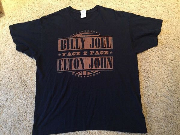 billy joel elton john face to face 2009 black graphic t-shirt size xl x-large casual short sleeve shirt tee
billy joel elton john face to face 2009 black graphic t-shirt size xl x-large casual short sleeve shirt tee