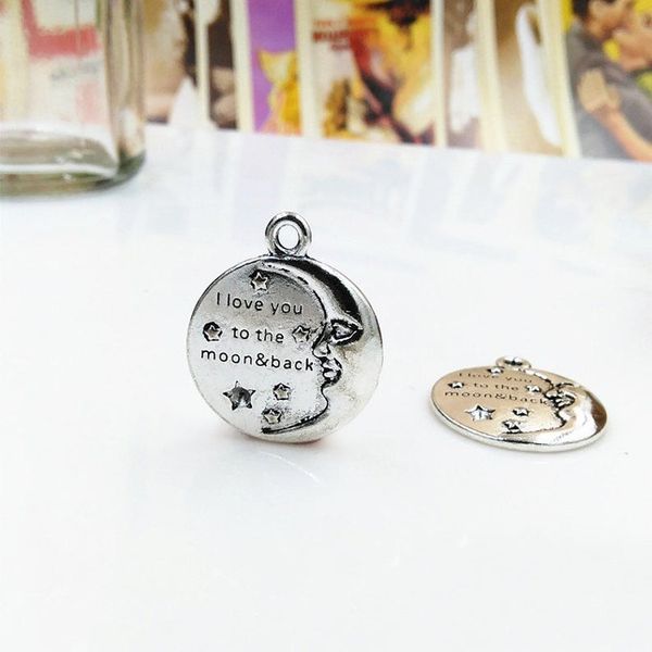 120pcs antique silver i love you to the moon & back charm pendant moon face charm jewelry supplies, Bronze;silver
120pcs antique silver i love you to the moon & back charm pendant moon face charm jewelry supplies, Bronze;silver