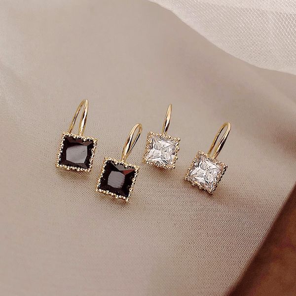korea fashion jewelry simple and elegant square zircon earrings black white everyday wild earrings for women, Silver
korea fashion jewelry simple and elegant square zircon earrings black white everyday wild earrings for women, Silver