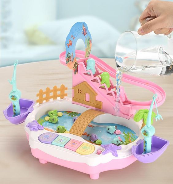 children summer playing with water toy multifunctional game fishing platform track magnetic game playing interactive baby toy
children summer playing with water toy multifunctional game fishing platform track magnetic game playing interactive baby toy