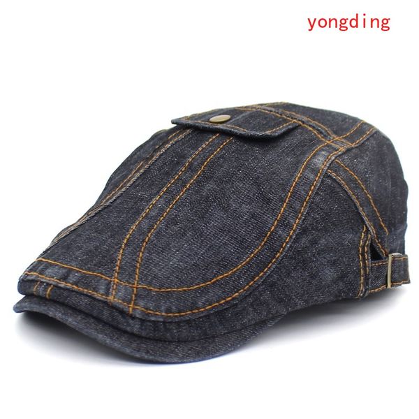 berets 2021 men's spring summer denim beret solid color dome sun hat ladies casual wild skully cap, Blue;gray
berets 2021 men's spring summer denim beret solid color dome sun hat ladies casual wild skully cap, Blue;gray