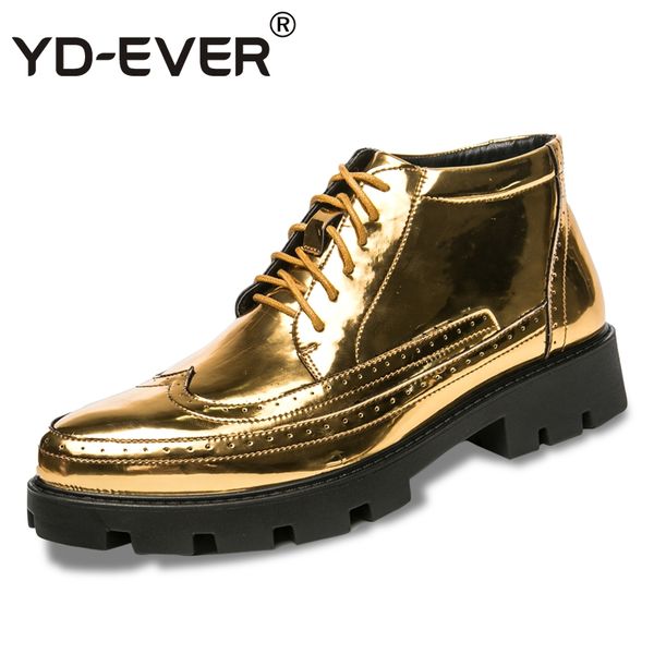 yd-ever patent leather men boots waterproof outdoor breathable casual shoes golden sliver brogue shoes 68701, Black
yd-ever patent leather men boots waterproof outdoor breathable casual shoes golden sliver brogue shoes 68701, Black