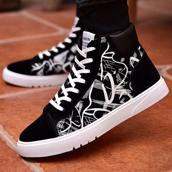 men autumn winter fashion shoes high mixed colors casual boots men cool street skateboard shoes lace up zapatos de hombre, Black
men autumn winter fashion shoes high mixed colors casual boots men cool street skateboard shoes lace up zapatos de hombre, Black
