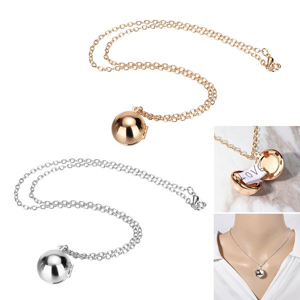 fashion secret message ball locket necklace couple diy handmade pendant chain fine necklace for friend birthday gift, Silver
fashion secret message ball locket necklace couple diy handmade pendant chain fine necklace for friend birthday gift, Silver