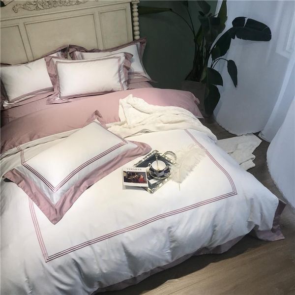 white pink egyptian cotton luxury l bedding set embroidery /king size bed set duvet cover bed sheet fitted sheet
white pink egyptian cotton luxury l bedding set embroidery /king size bed set duvet cover bed sheet fitted sheet