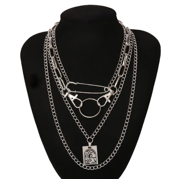 fashion gothic square carved coin pendant necklace multi layered double button chain choker necklace jewelry for women men, Silver
fashion gothic square carved coin pendant necklace multi layered double button chain choker necklace jewelry for women men, Silver