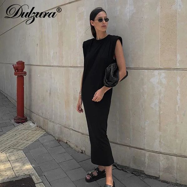dulzura sleeveless midi dress shoulder pad straight women elegant party solid behind slit streetwear casual 2020 autumn winter, Black;gray
dulzura sleeveless midi dress shoulder pad straight women elegant party solid behind slit streetwear casual 2020 autumn winter, Black;gray
